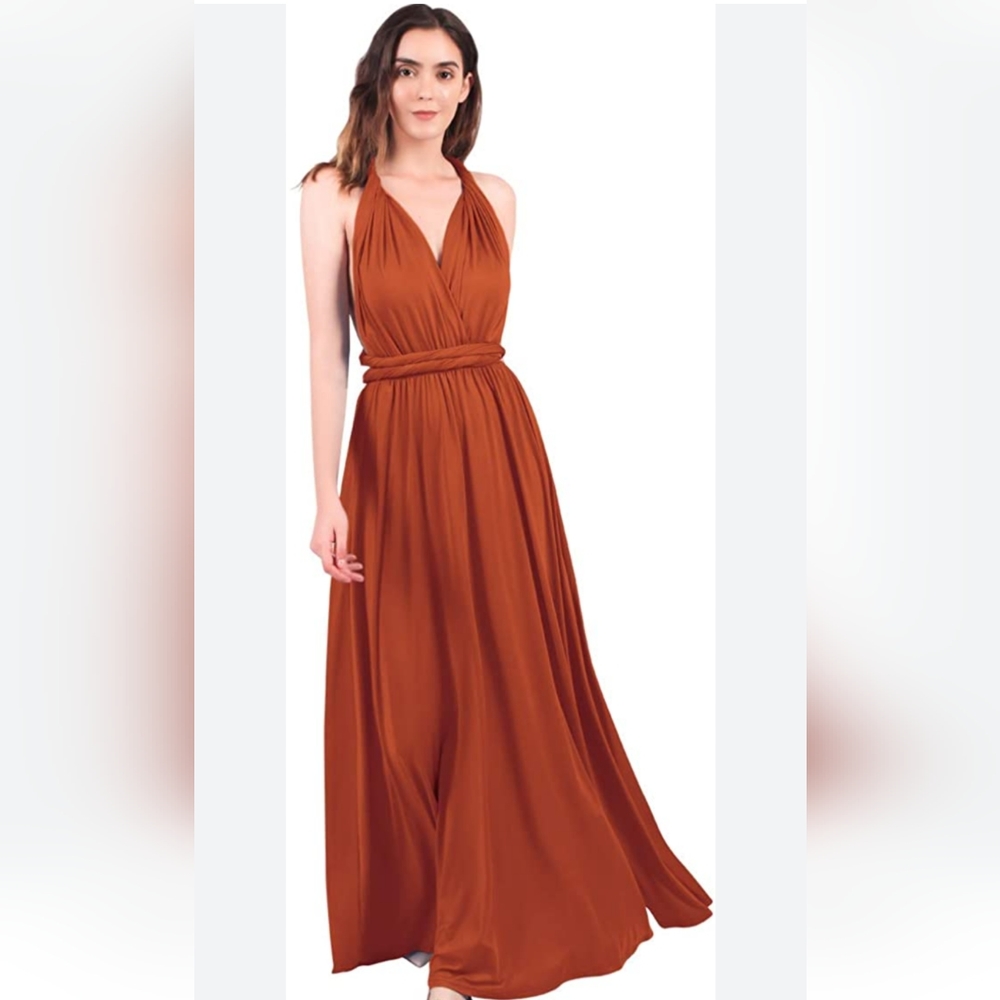 NWT Women's brick red infinity dress size S.